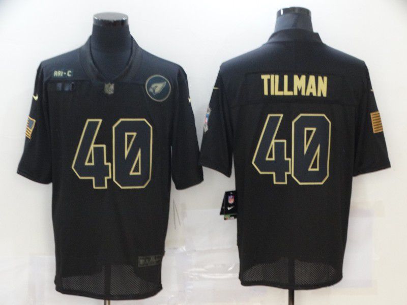 Men Arizona Cardinals 40 Tillman Black gold lettering 2020 Nike NFL Jersey